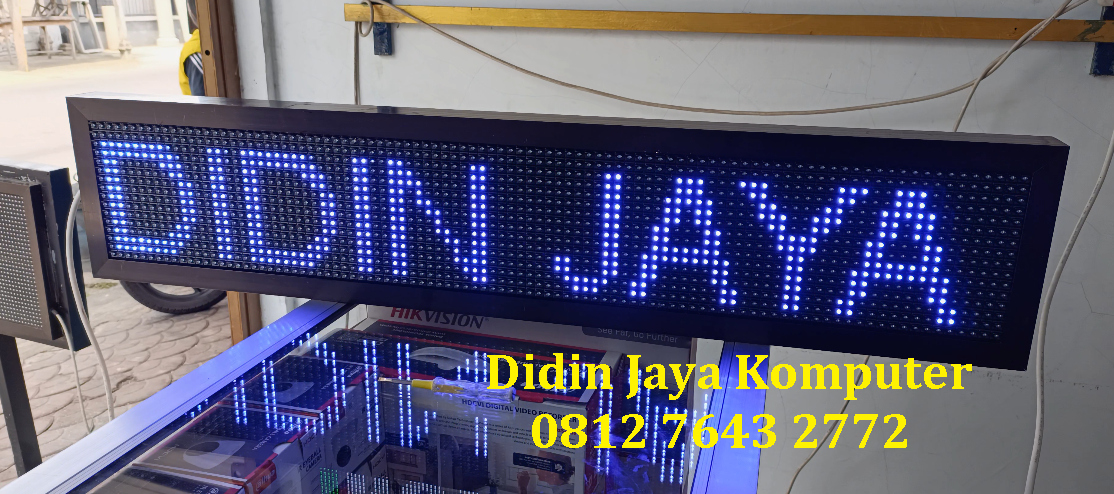 <p>Running text dengan warna led biru ukuran 20x100cm untuk depo minuman isi ulang wangkalan. Pemasangan dan pengiriman di bandar. Pemesanan di pagi hari dan bisa langsung jadi pada sore hari. Kami memberikan gratis pemasangan dan juga gratis biaya pengiriman.</p>
